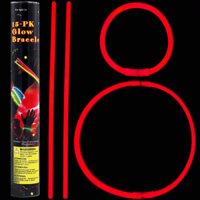 Glow stick βραχιόλι κόκκινο (15 τεμ.) 5 Χ 200mm