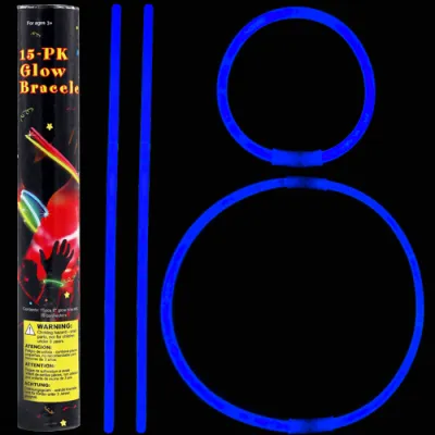 Glow stick βραχιόλι μπλέ (15 τεμ.) 5 Χ 200mm