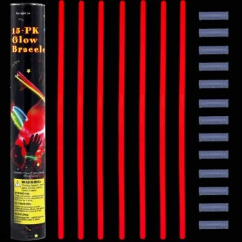 Glow stick βραχιόλι κόκκινο (15 τεμ.) 5 Χ 200mm
